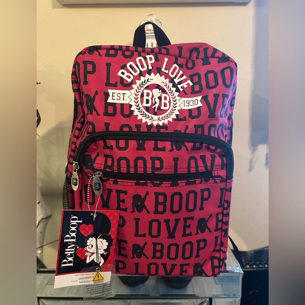 Betty Boop dark pink and Black Backpack
